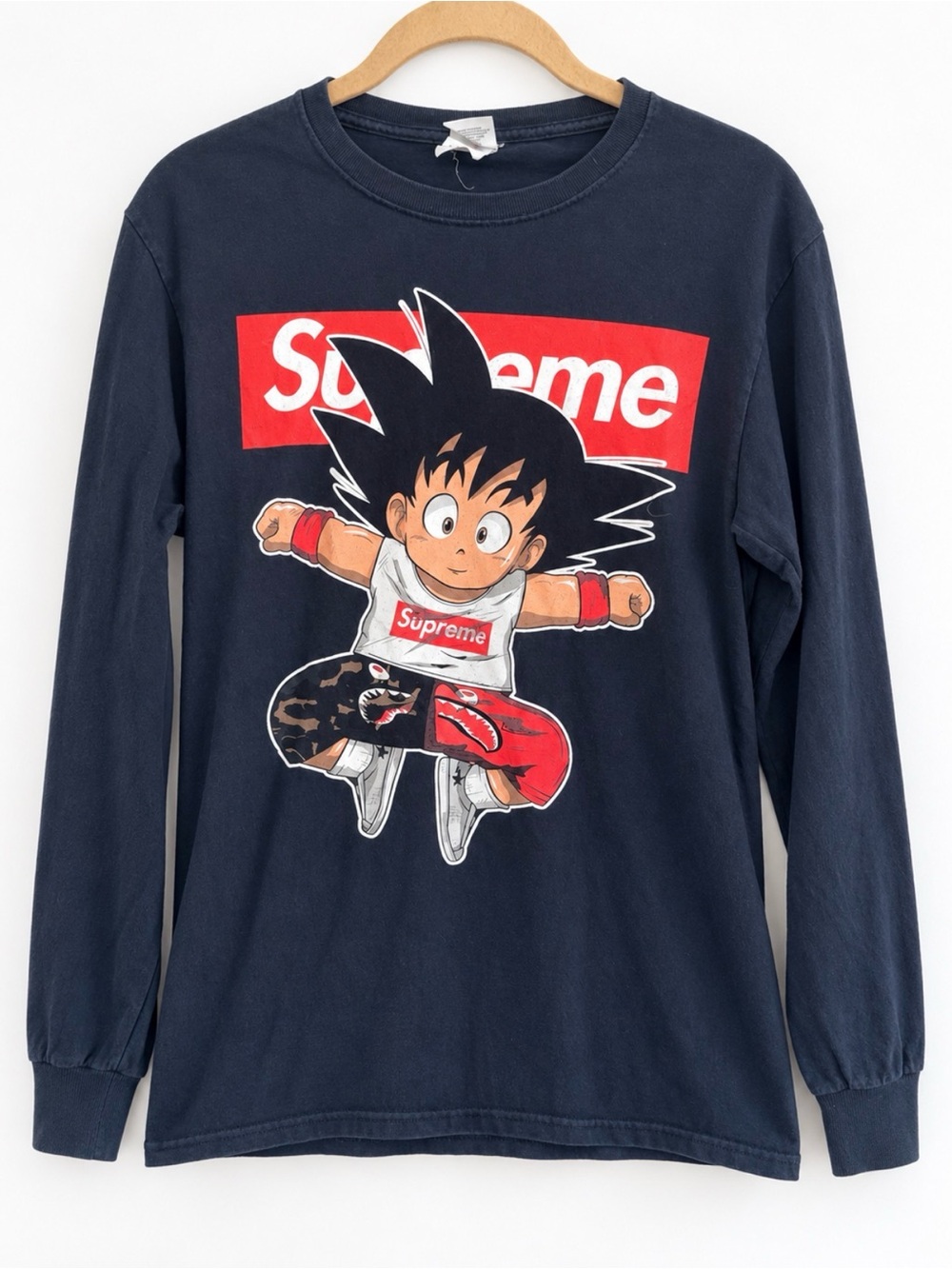 Kid Goku Supreme-Style Graphic Long Sleeve Shirt black Size S